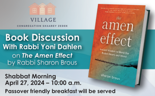 Banner Image for Book Discussion With Rabbi Yoni Dahlen on The Amen Effect by Rabbi Sharon Brous